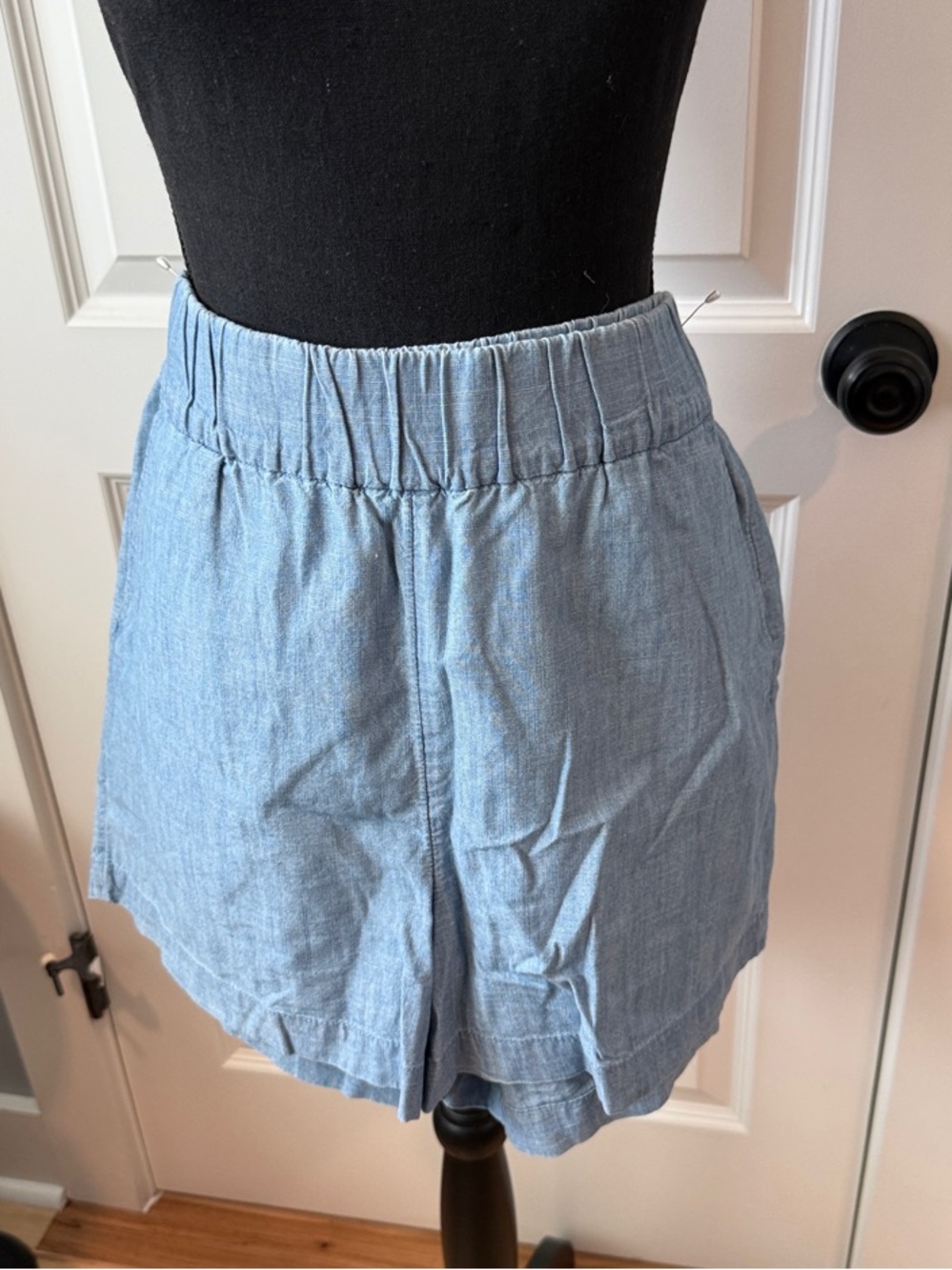 J. Crew Light Blue High-Waist Elastic Casual Shorts